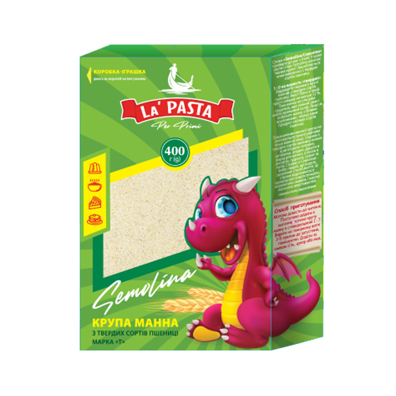 Крупа манна з твердих сортiв пшеницi ТМ «LA PASTA PER PRIMI» 400г  